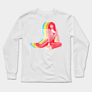 Kate Bush / Retro Rainbow Aesthetic Design Long Sleeve T-Shirt